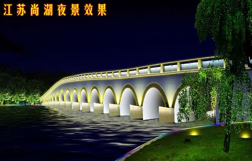 江蘇尚湖夜景效果